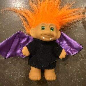 VTG Russ Vampire Troll Doll with Orange Hair and Purple Wings